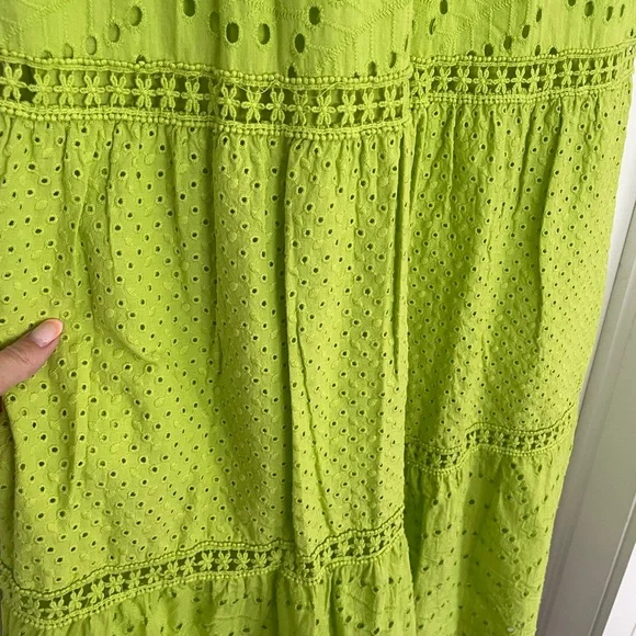 Astrid Europe Bound Green Eyelet Dress - Picture 7 of 8